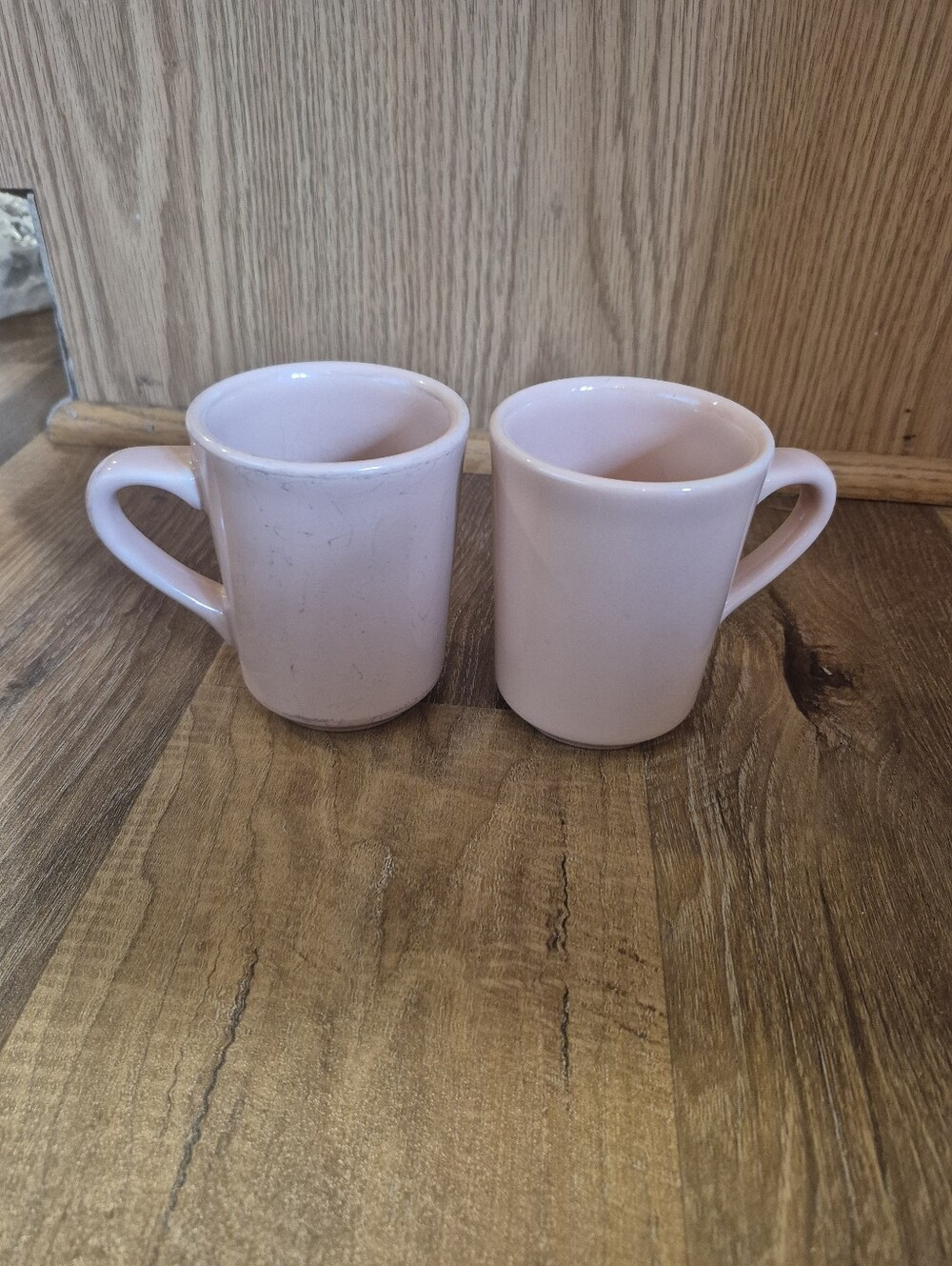Vintage Fiesta Pink Ceramic Coffee Mugs - Set of 2